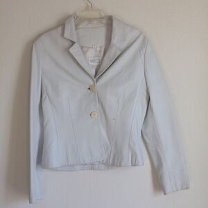 Vakko vintage leather blazer jacket